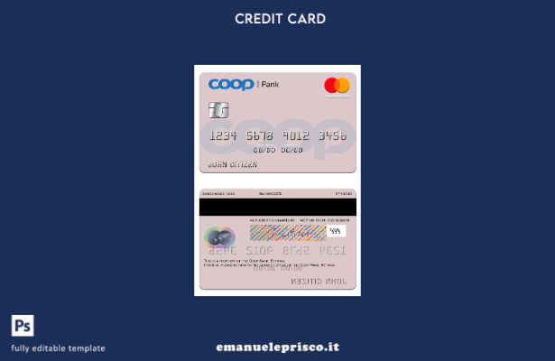 modello di carta mastercard Estonia Coop Pank stile verificato